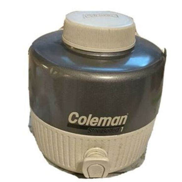 Coleman Other Vtgcoleman Thermos Water Cooler Steel Belted Gal W